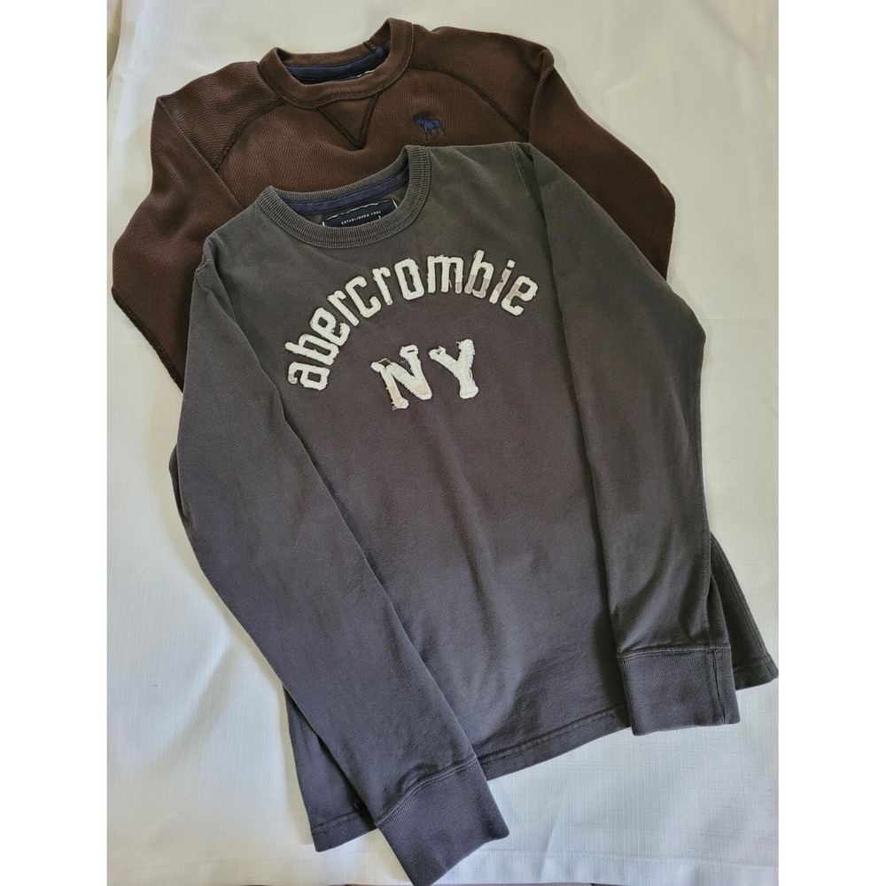 Abercrombie Fitch Lot Brown Henley Gray LS Shirts Preppy  Casual Kids L/Women XS